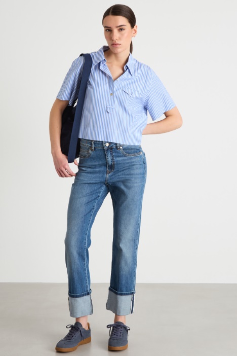 Cropped poplin shirt Intrend