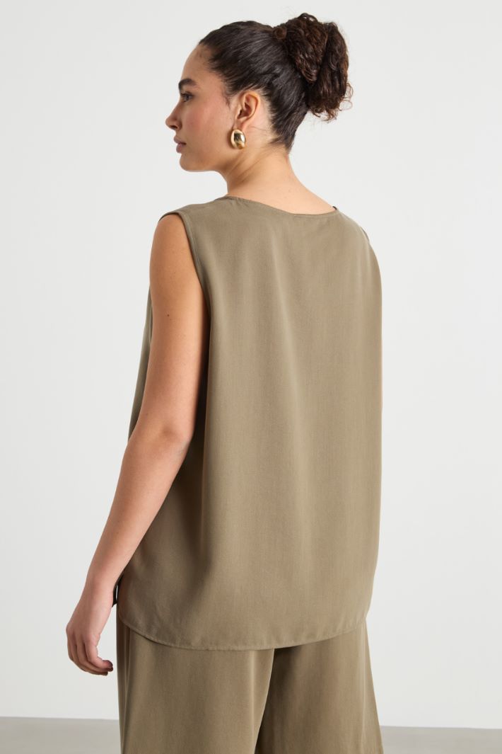 Loose-fit twill top Intrend - 4