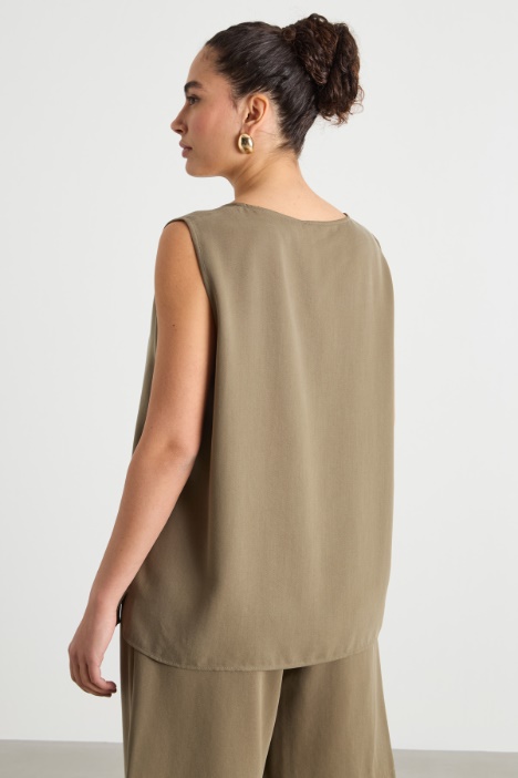 Top ampio in twill