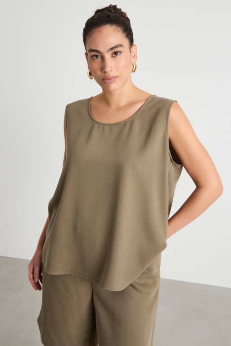 Loose-fit twill top Intrend