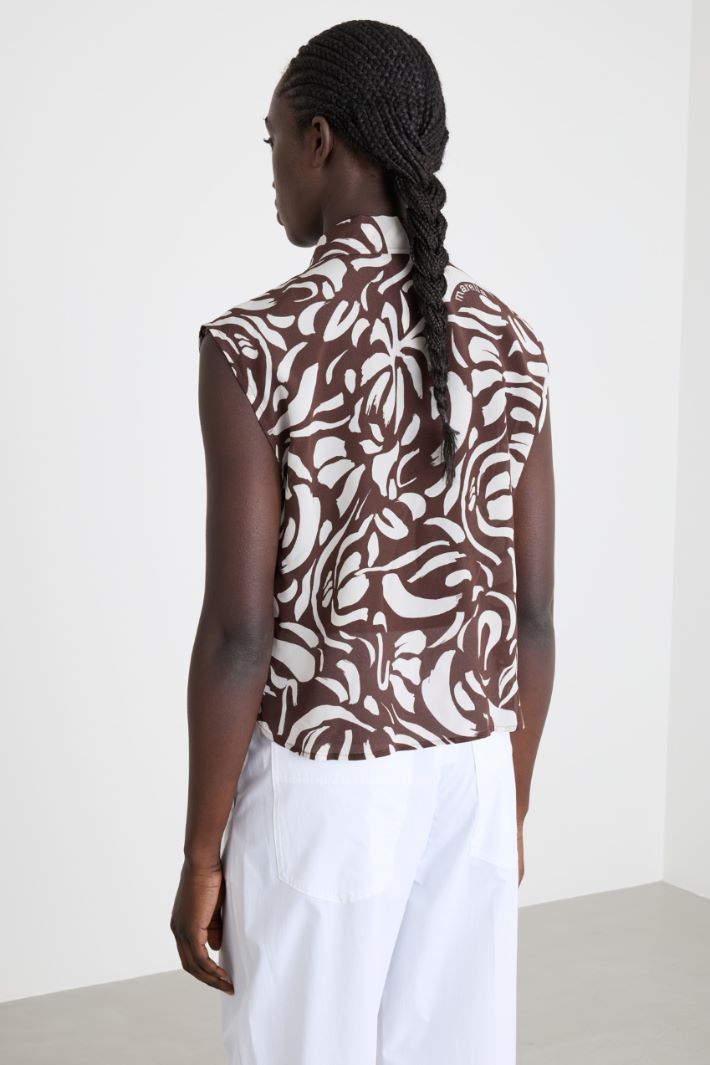 Camicia smanicata in crepe Intrend - 4