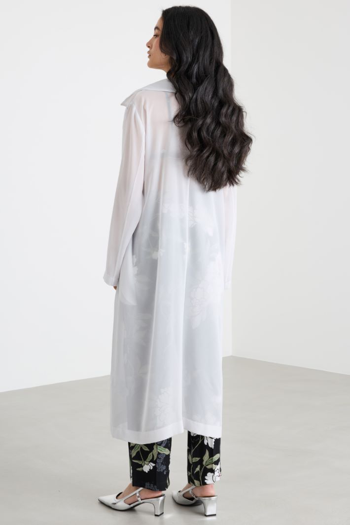 Belted georgette duster coat Intrend - 4