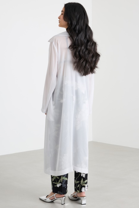 Spolverino in georgette con cintura