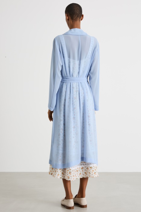 Spolverino in georgette con cintura