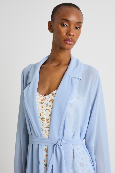 Spolverino in georgette con cintura