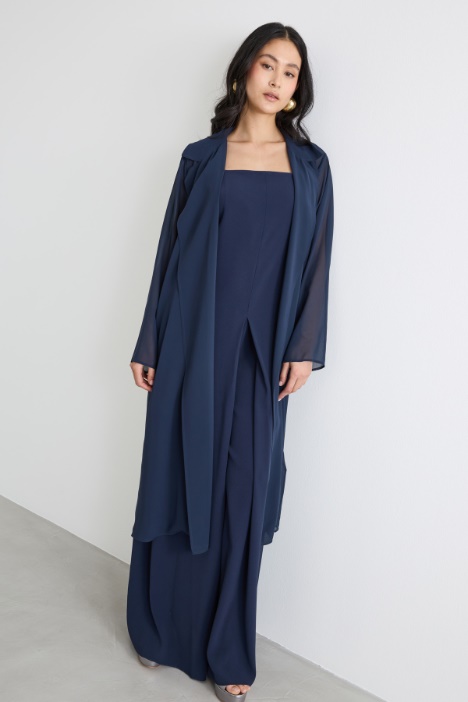 Belted georgette duster coat Intrend