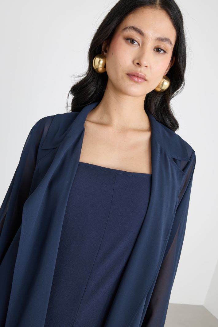 Belted georgette duster coat Intrend - 3