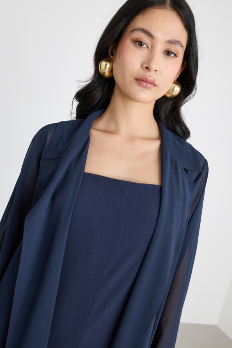 Spolverino in georgette con cintura