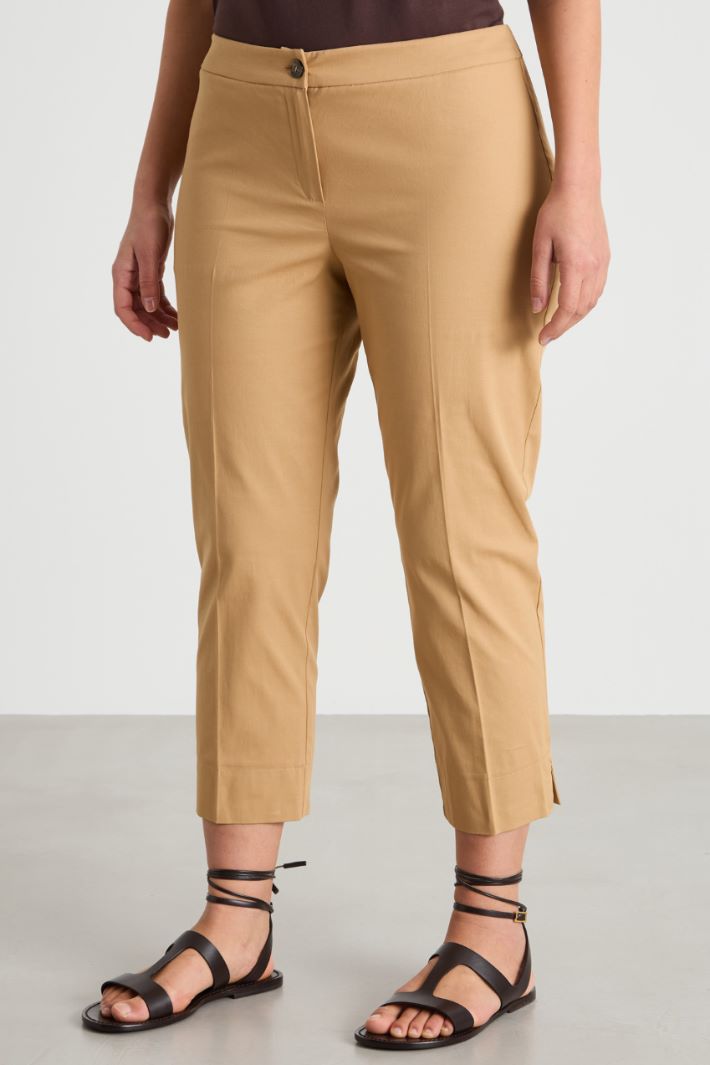 Slim-fit cropped gabardine trousers Intrend - 2