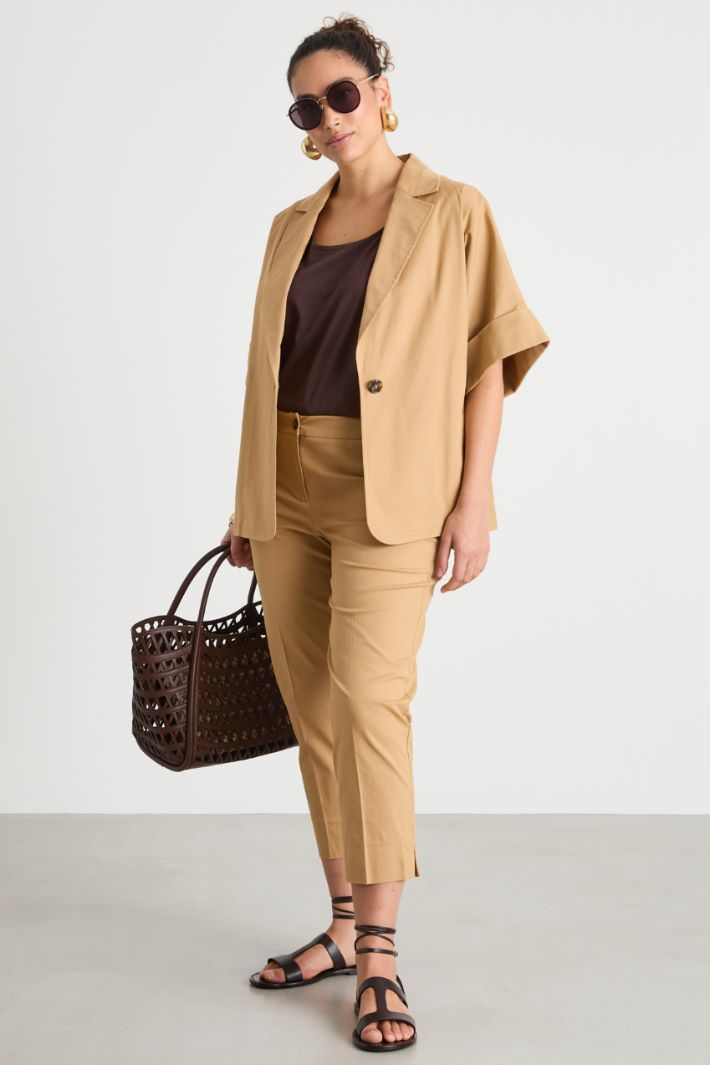 Slim-fit cropped gabardine trousers Intrend