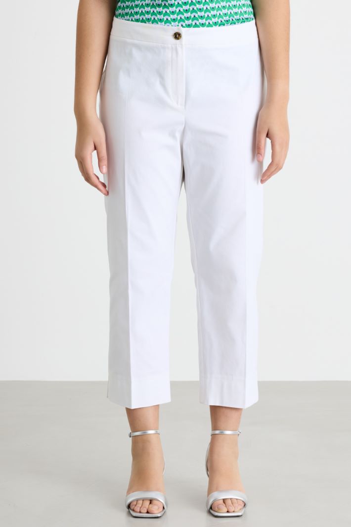 Slim-fit cropped gabardine trousers Intrend - 2