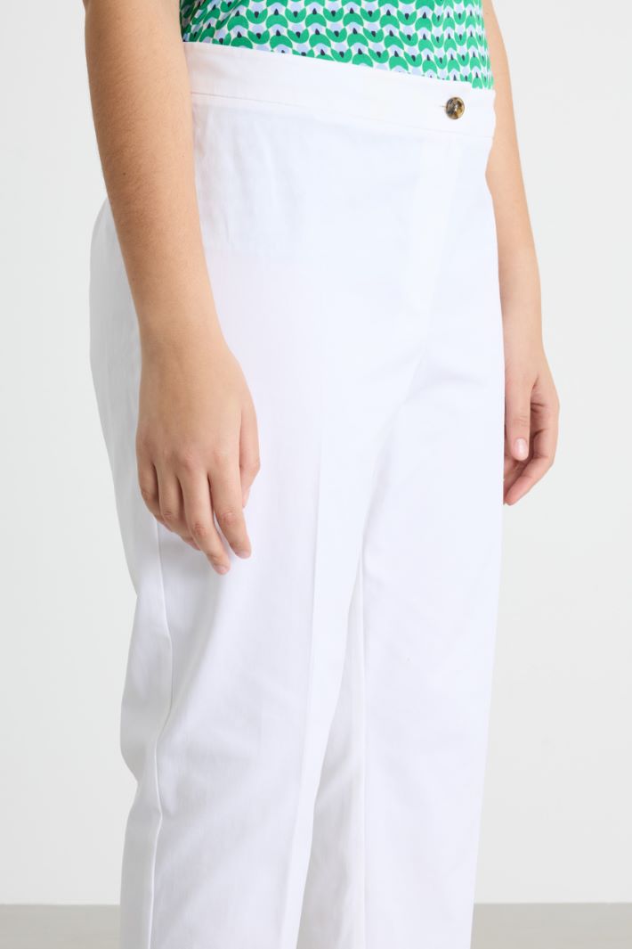 Slim-fit cropped gabardine trousers Intrend - 3