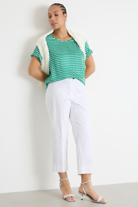 Slim-fit cropped gabardine trousers Intrend