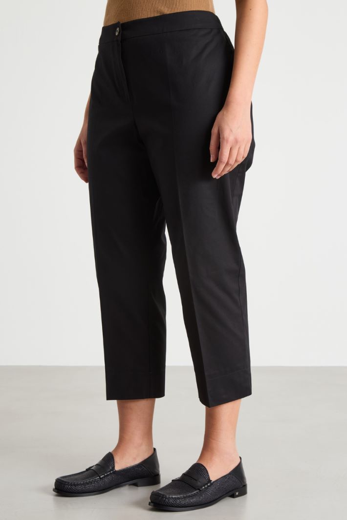 Slim-fit cropped gabardine trousers Intrend - 2