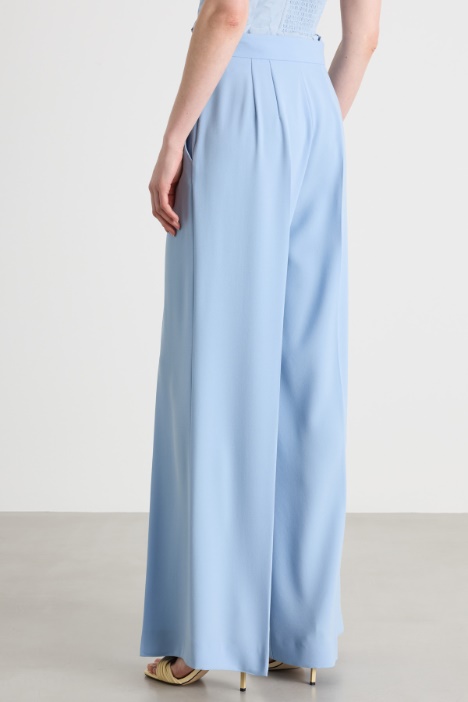 Pantalone palazzo in raso opaco