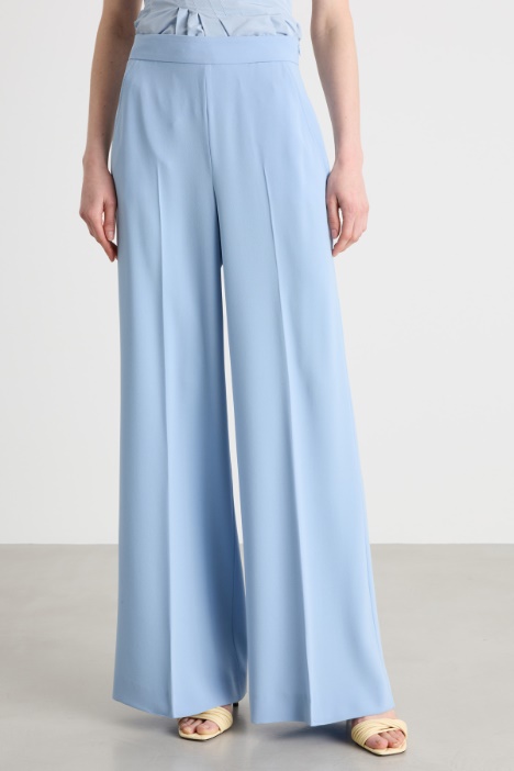 Pantalone palazzo in raso opaco