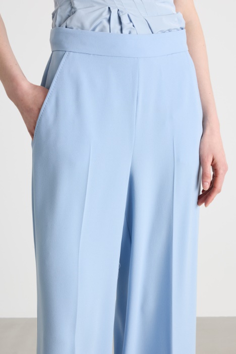 Pantalone palazzo in raso opaco