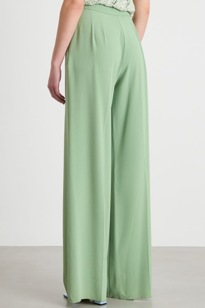 Matte satin palazzo trousers Intrend - 4
