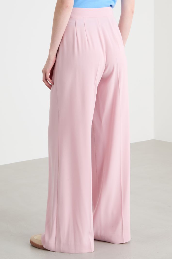 Matte satin palazzo trousers Intrend - 4