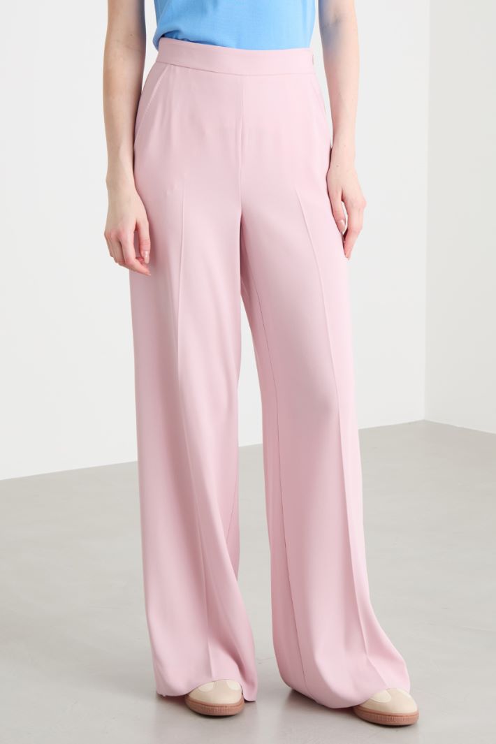 Matte satin palazzo trousers Intrend - 2