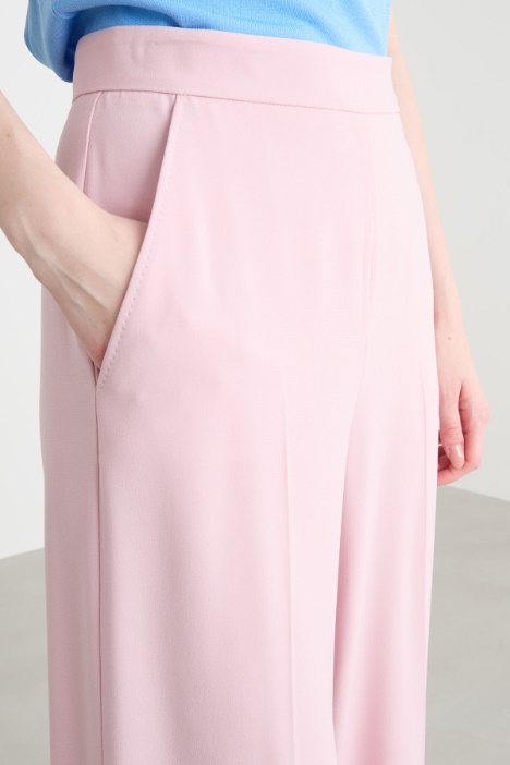 Pantalone palazzo in raso opaco