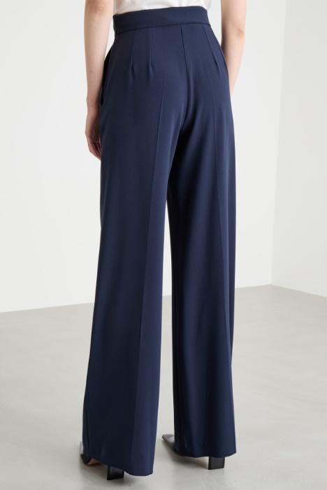 Pantalone palazzo in raso opaco