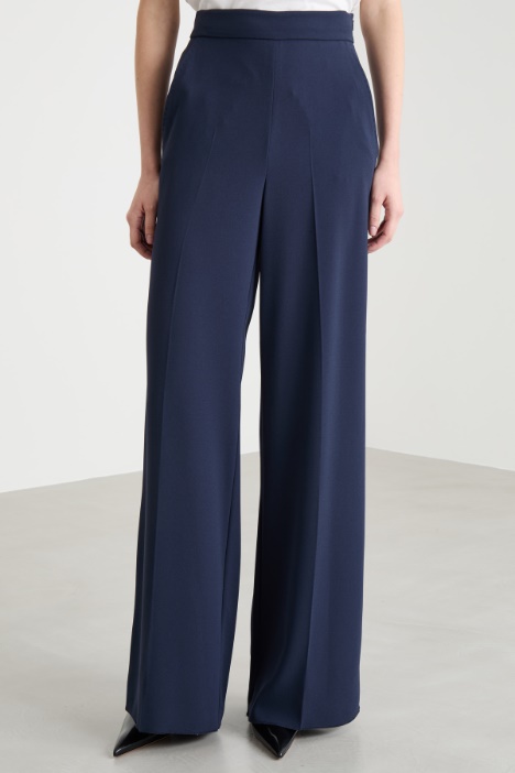 Pantalone palazzo in raso opaco