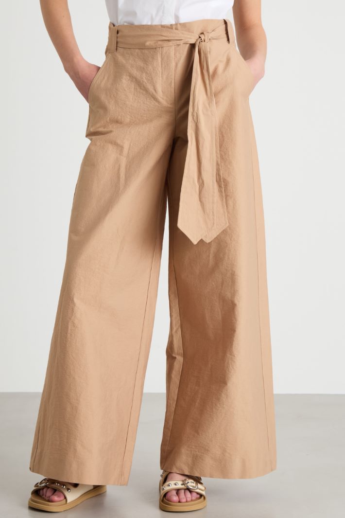 Belted palazzo trousers Intrend - 2