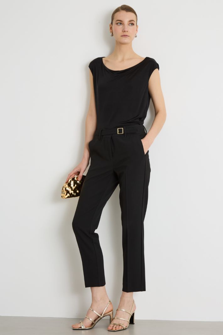 Stretch-Canvas Cigarette Trousers Intrend
