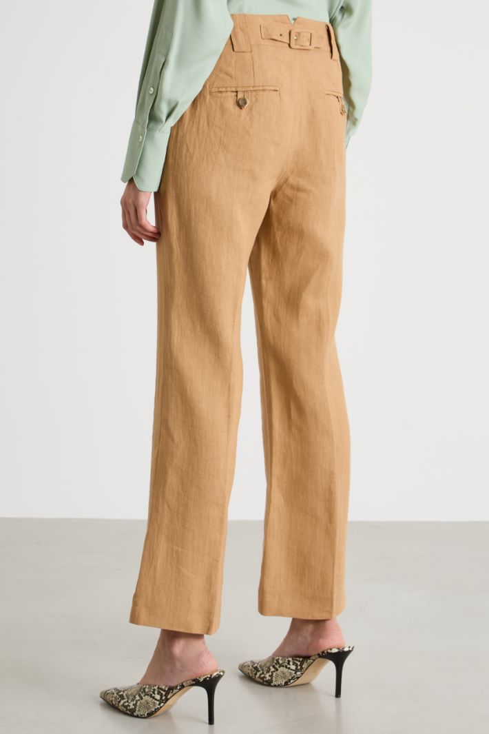 Straight-leg linen trousers Intrend - 4