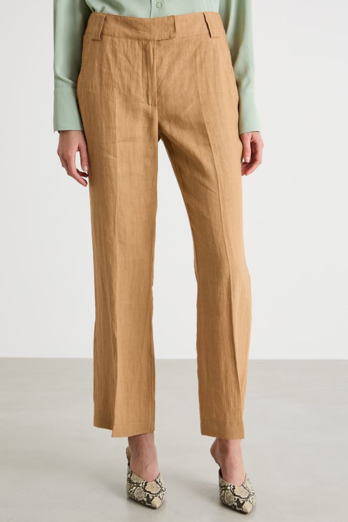 Straight-leg linen trousers Intrend - 2