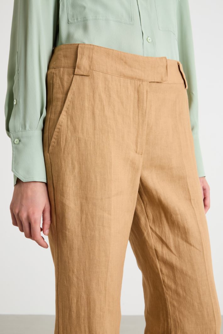 Straight-leg linen trousers Intrend - 3