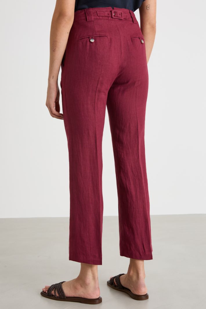 Straight-leg linen trousers Intrend - 4