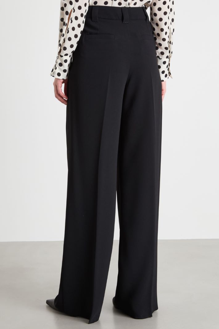 Wide-leg satin trousers Intrend - 4