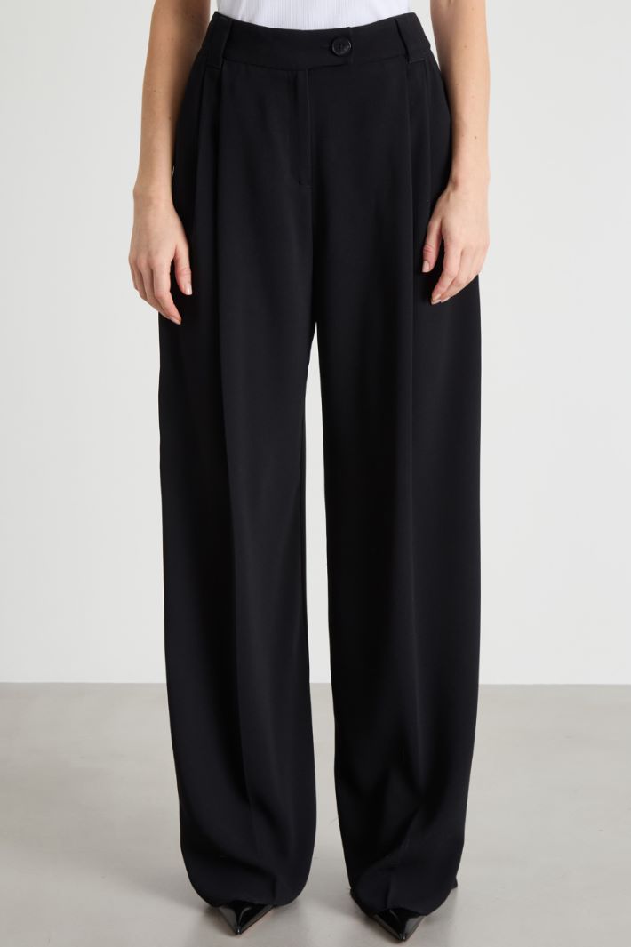 Wide-leg satin trousers Intrend - 2