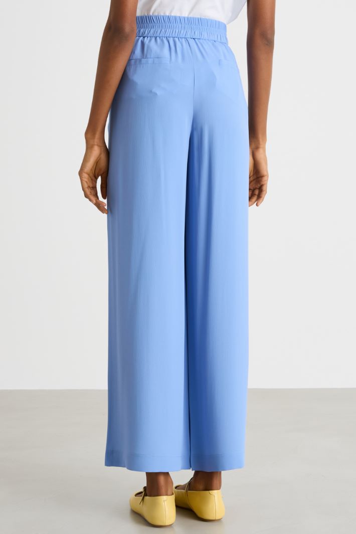 Drawstring crepe trousers Intrend - 4