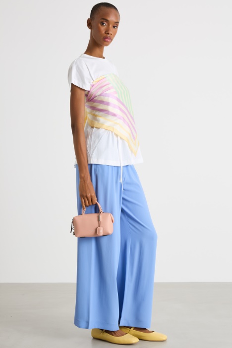 Drawstring crepe trousers Intrend