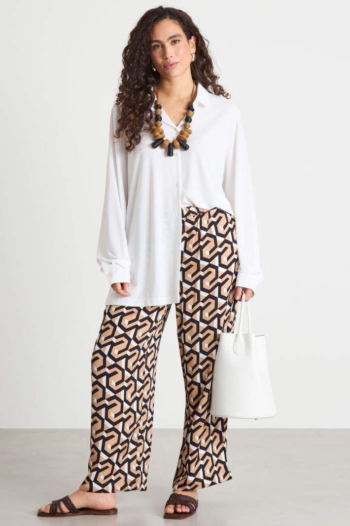 Printed satin jogging trousers Intrend