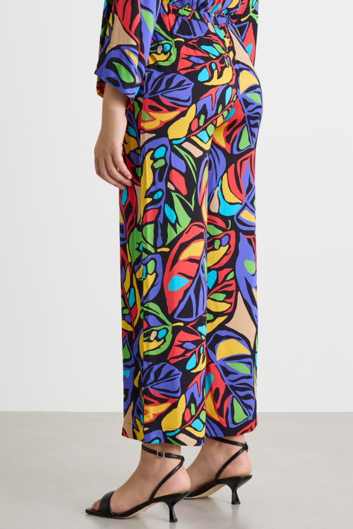 Printed satin jogging trousers Intrend - 4