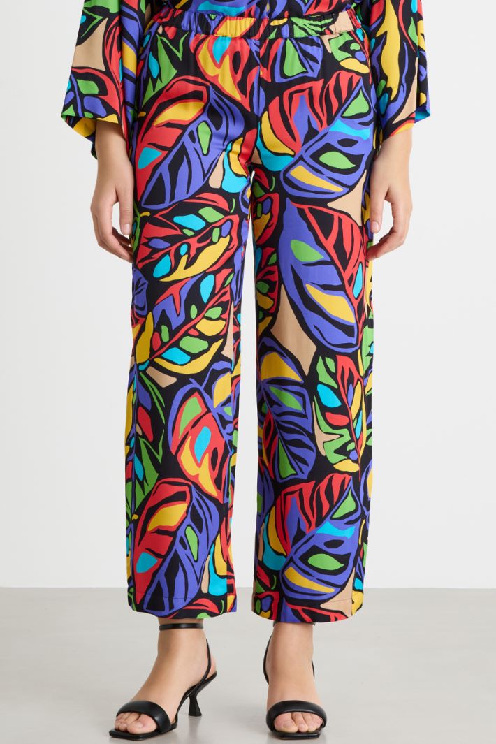 Printed satin jogging trousers Intrend - 2