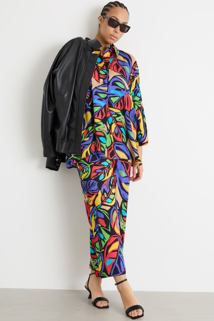 Printed satin jogging trousers Intrend