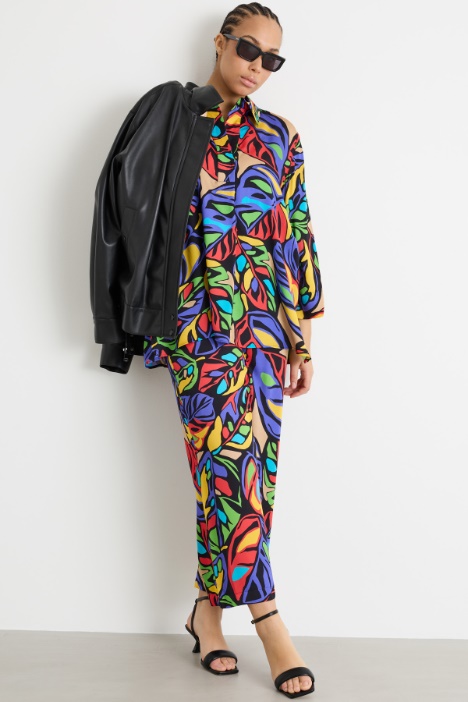 Printed satin jogging trousers Intrend