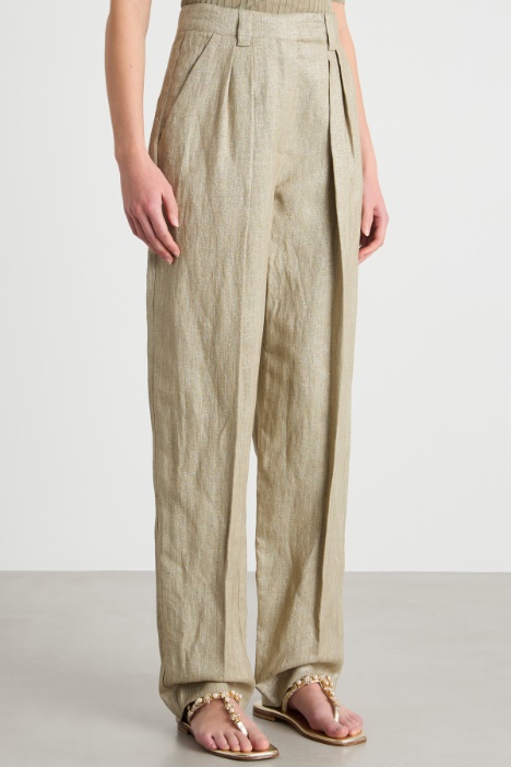 Pantalone in twill fiammato