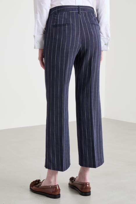 Pantalone flare in natté
