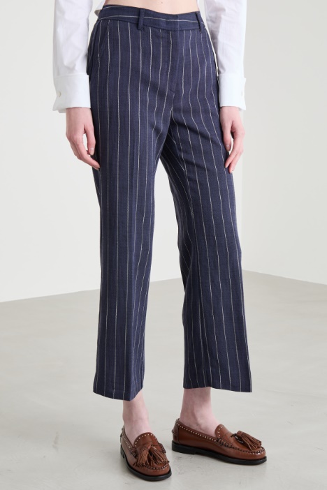 Pantalone flare in natté