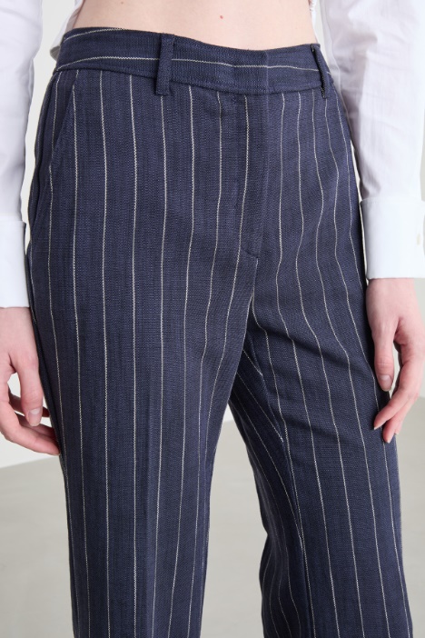 Pantalone flare in natté