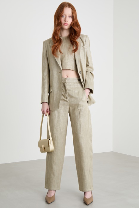 Carrot-fit twill trousers Intrend