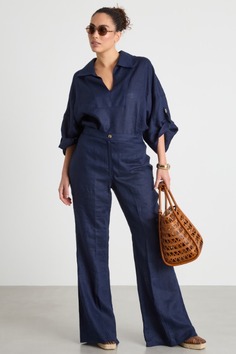 Pantalone a zampa con inserto elastico Intrend