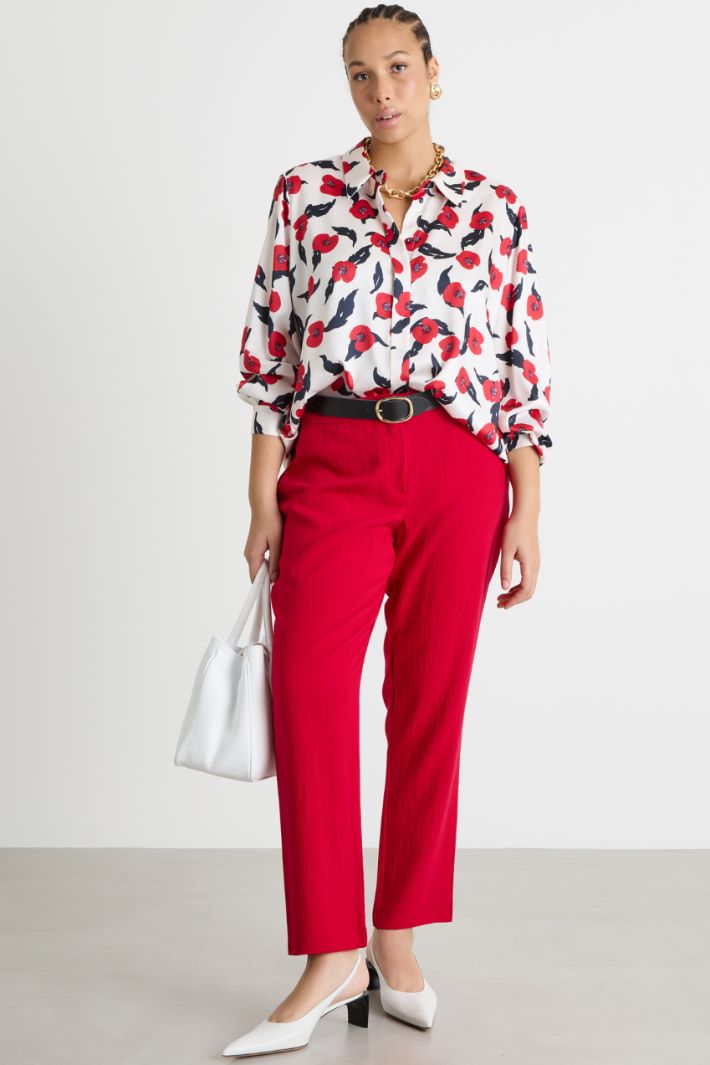 Structured weave trousers Intrend