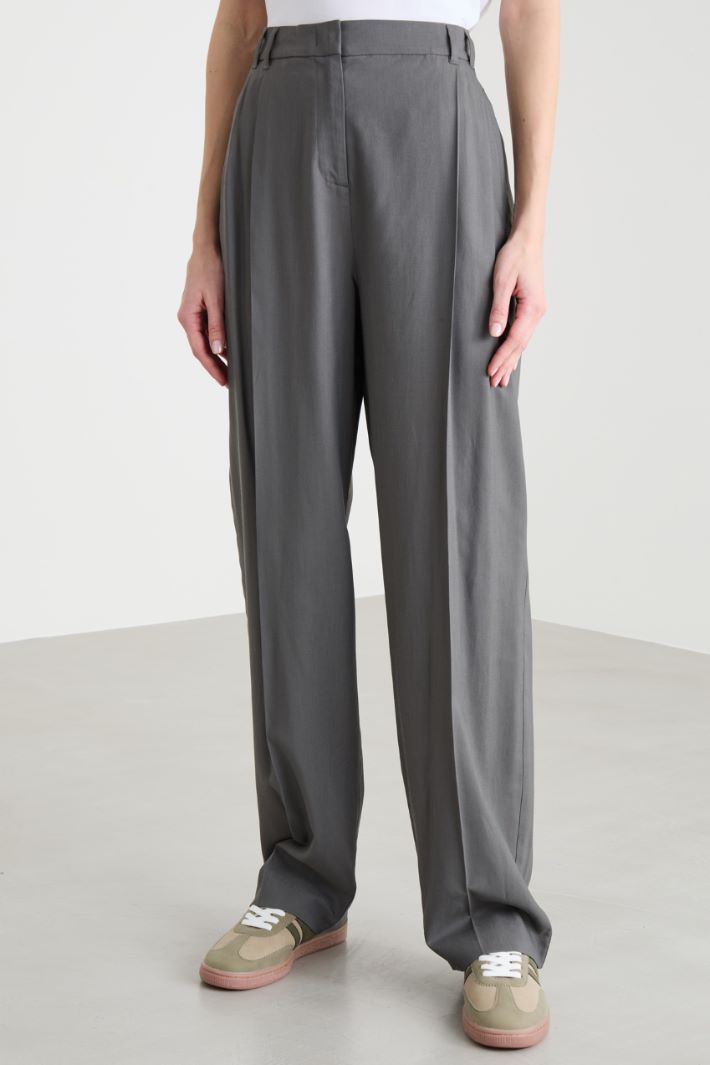 Pleated wide-leg trousers Intrend - 2